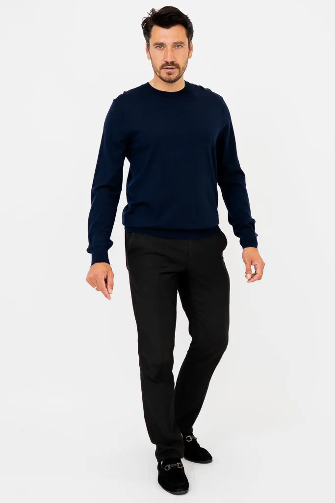 Fraser Sweater, Navy, Merino Wool