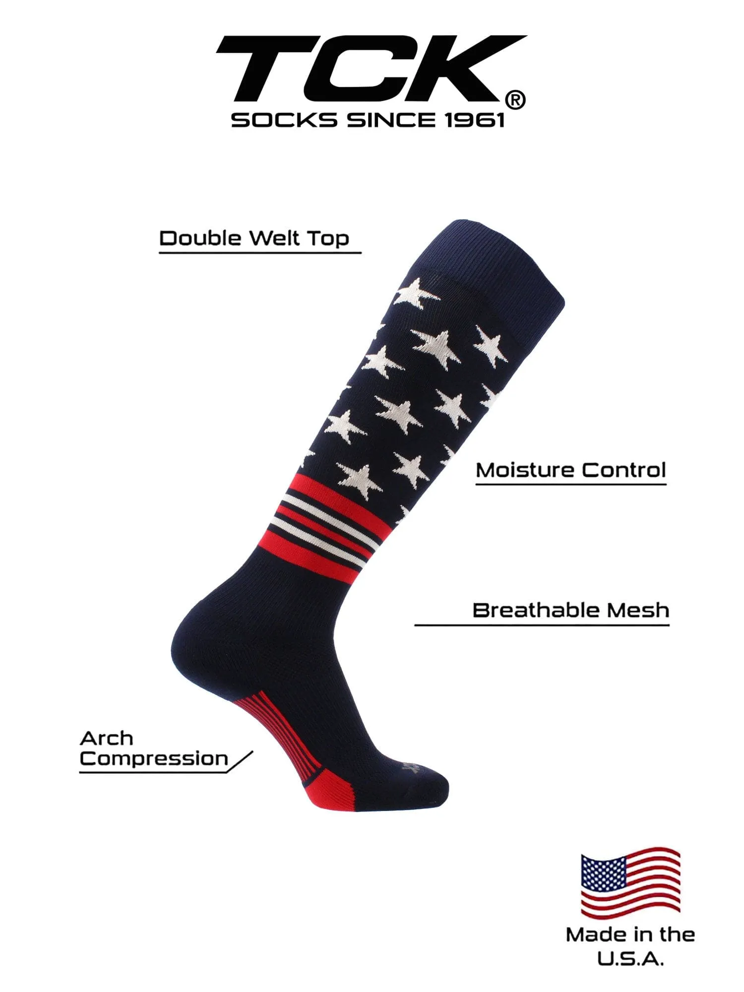 Freedom Baseball Socks USA Stripes