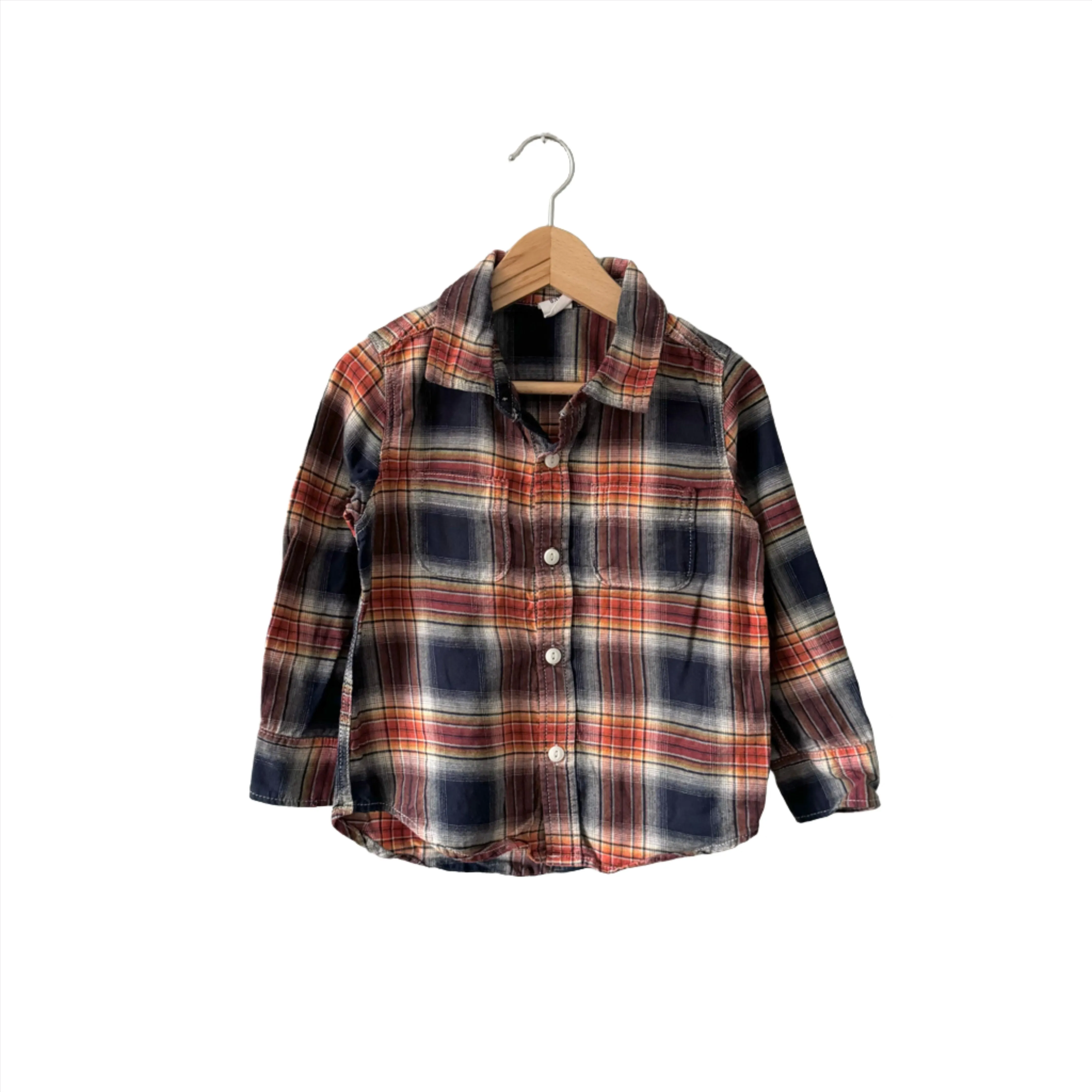 Gap / Orange x black long sleeve shirt / 3Y