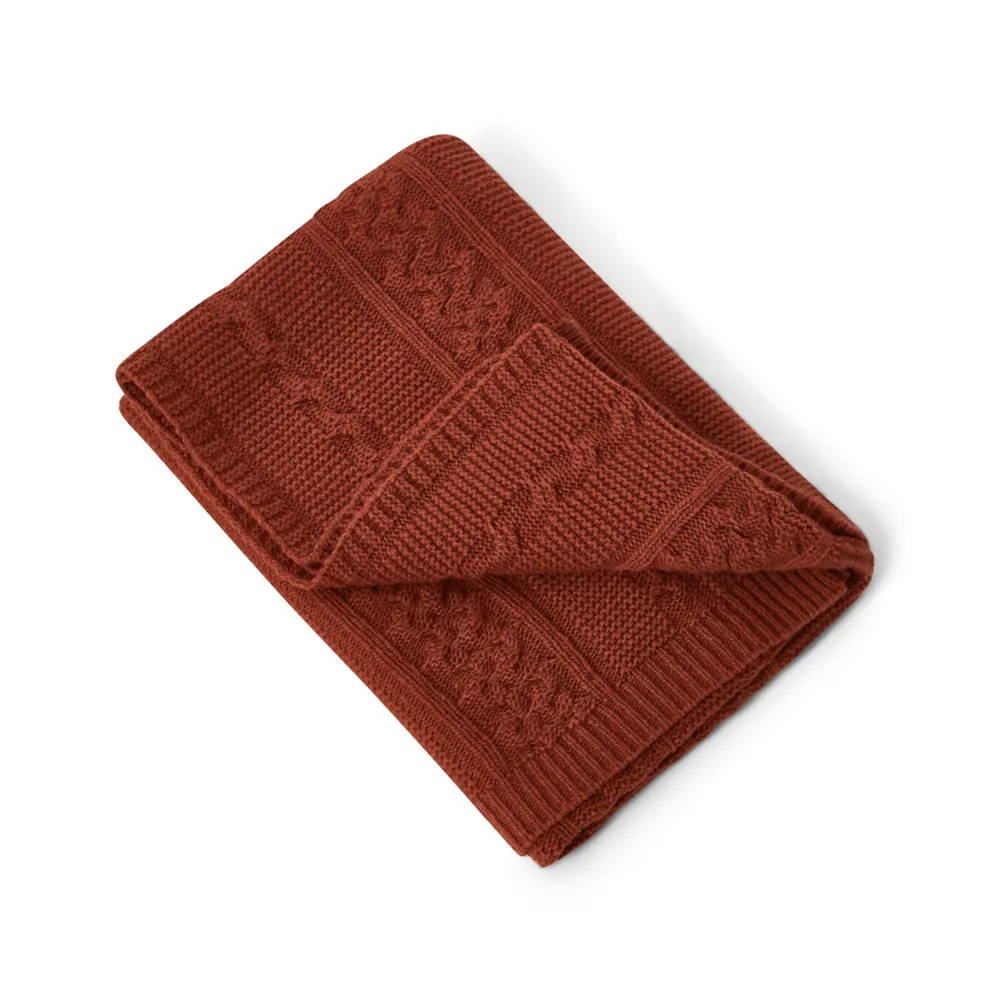 Garbo&Friends Rust Knitted Blanket