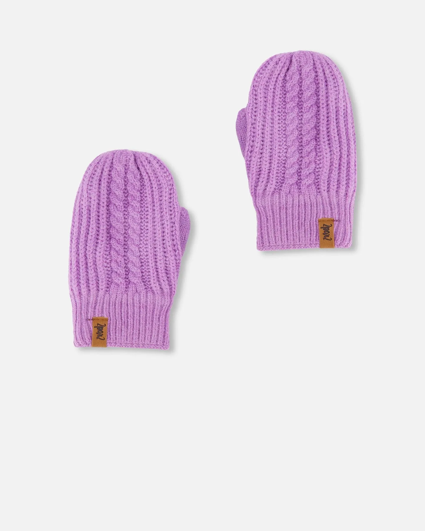 Girls Knitted Mittens Orchid