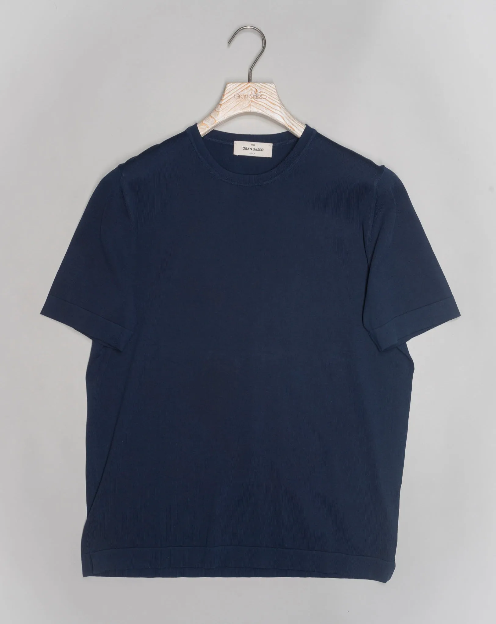 Gran Sasso Knitted Cotton T-Shirt / Navy