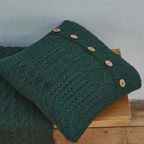 Green Aran Cushion Cover