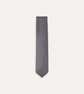 Grey Silk Twill Hand Rolled Tie