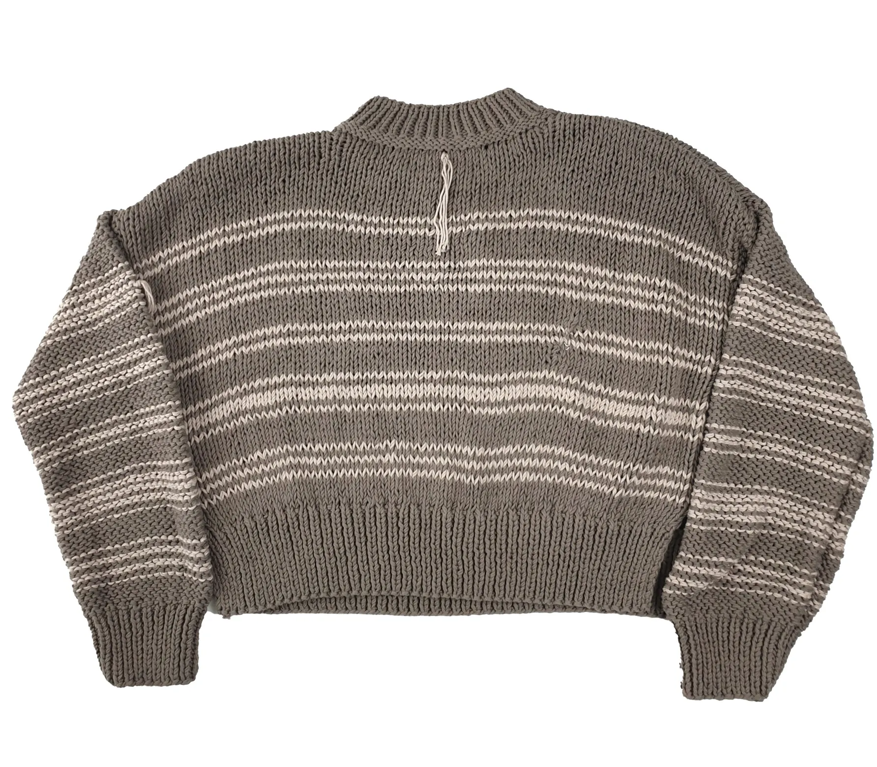 HAND KNITTED COTTON JUMPER WITH STRIPES