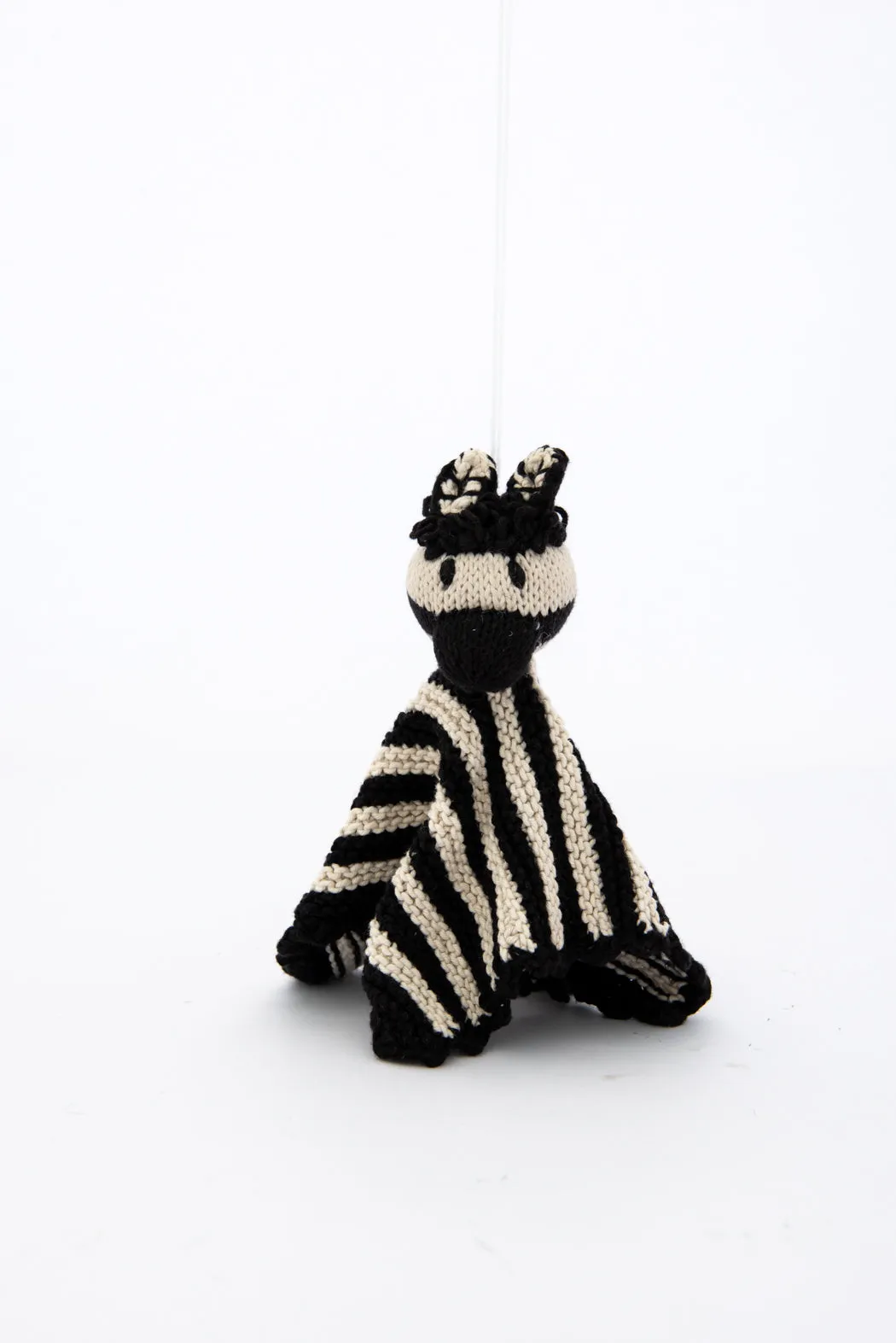 Hand Knitted Organic Cotton Zebra Comforter