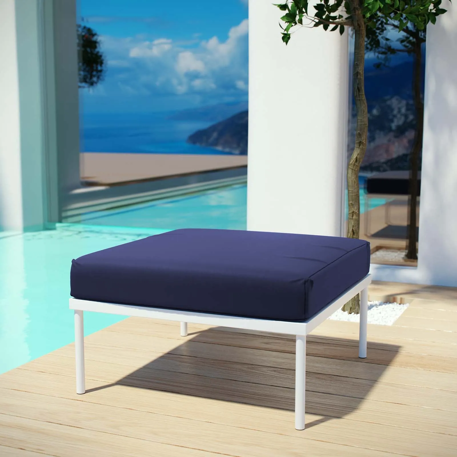 Harmony Outdoor Patio Aluminum Ottoman