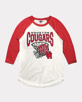 Houston Nothing But Net White & Red Raglan