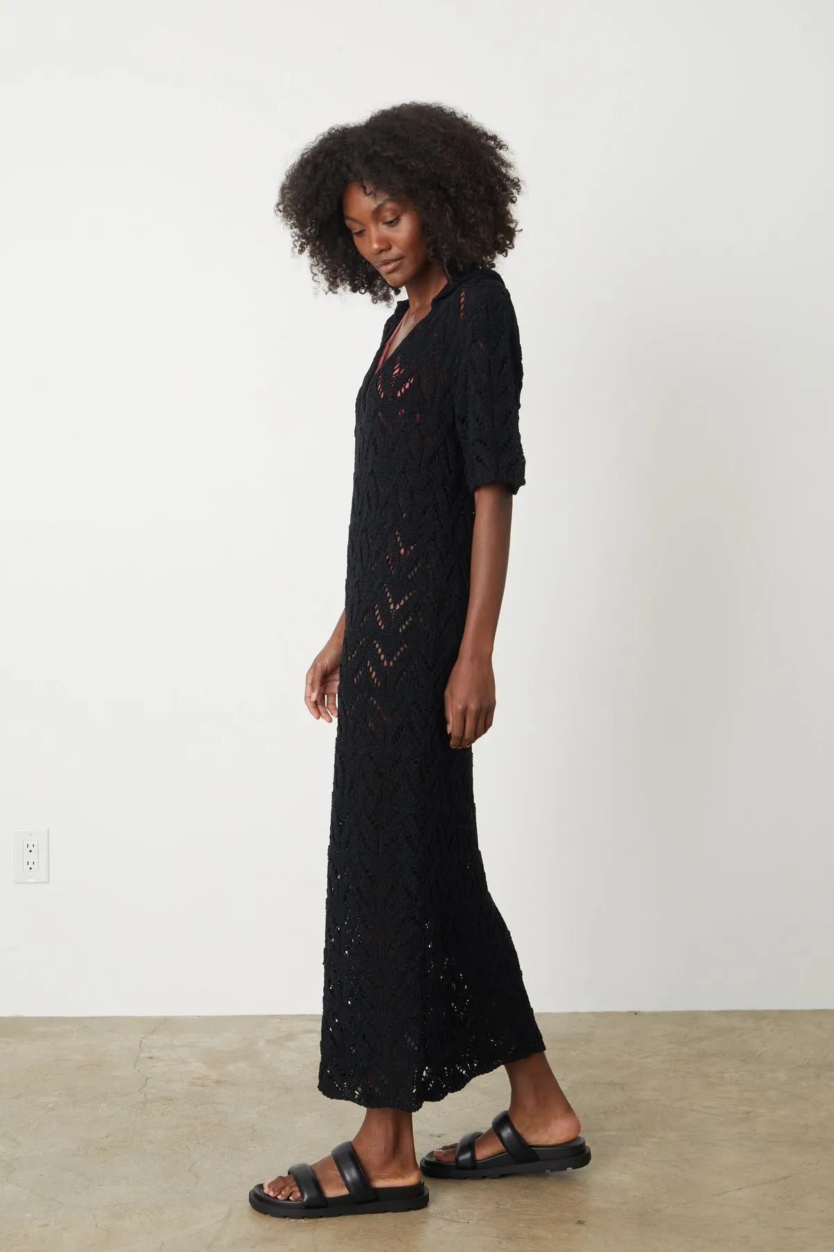 JACQUELINE CROCHET STITCH MAXI DRESS