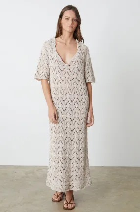 JACQUELINE CROCHET STITCH MAXI DRESS