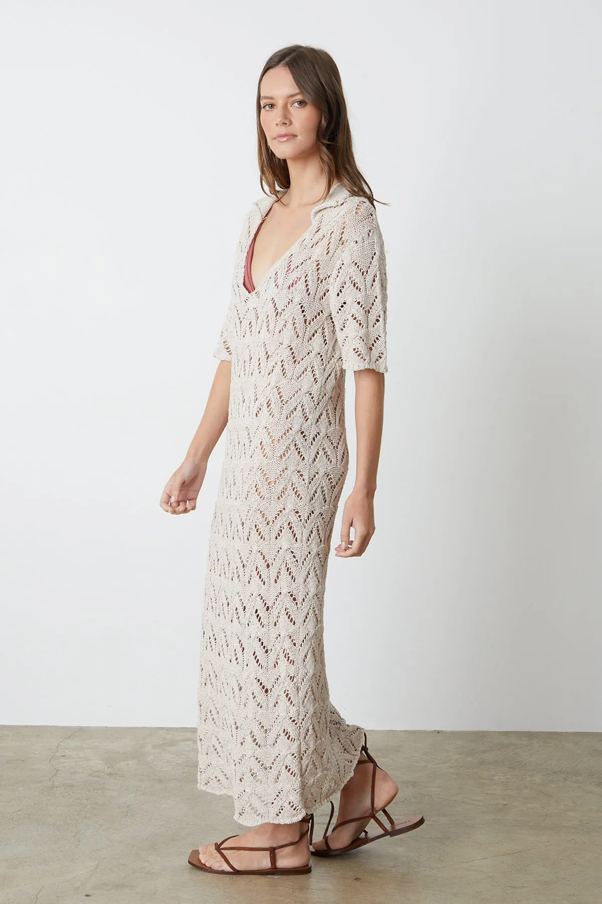 JACQUELINE CROCHET STITCH MAXI DRESS