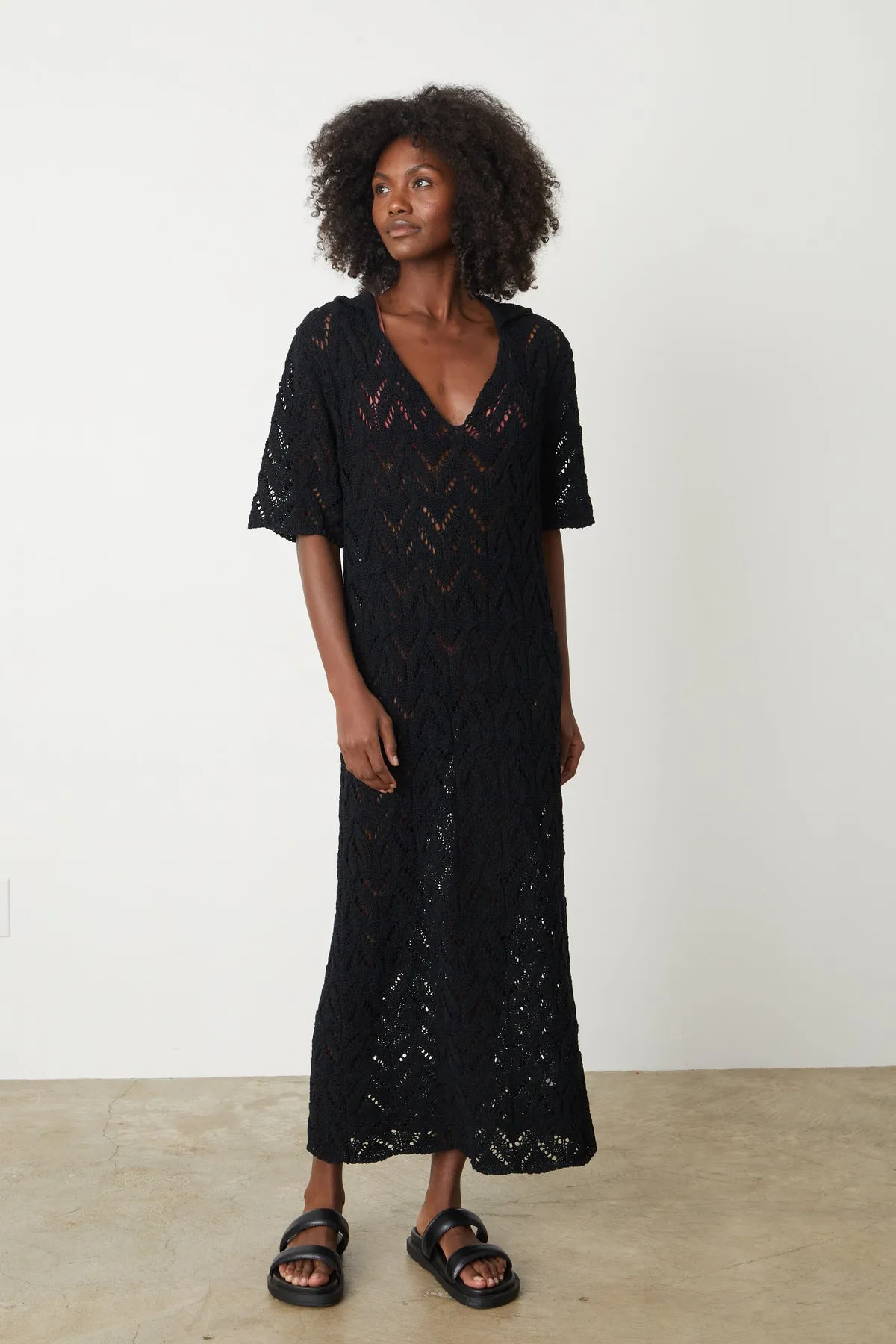 JACQUELINE CROCHET STITCH MAXI DRESS