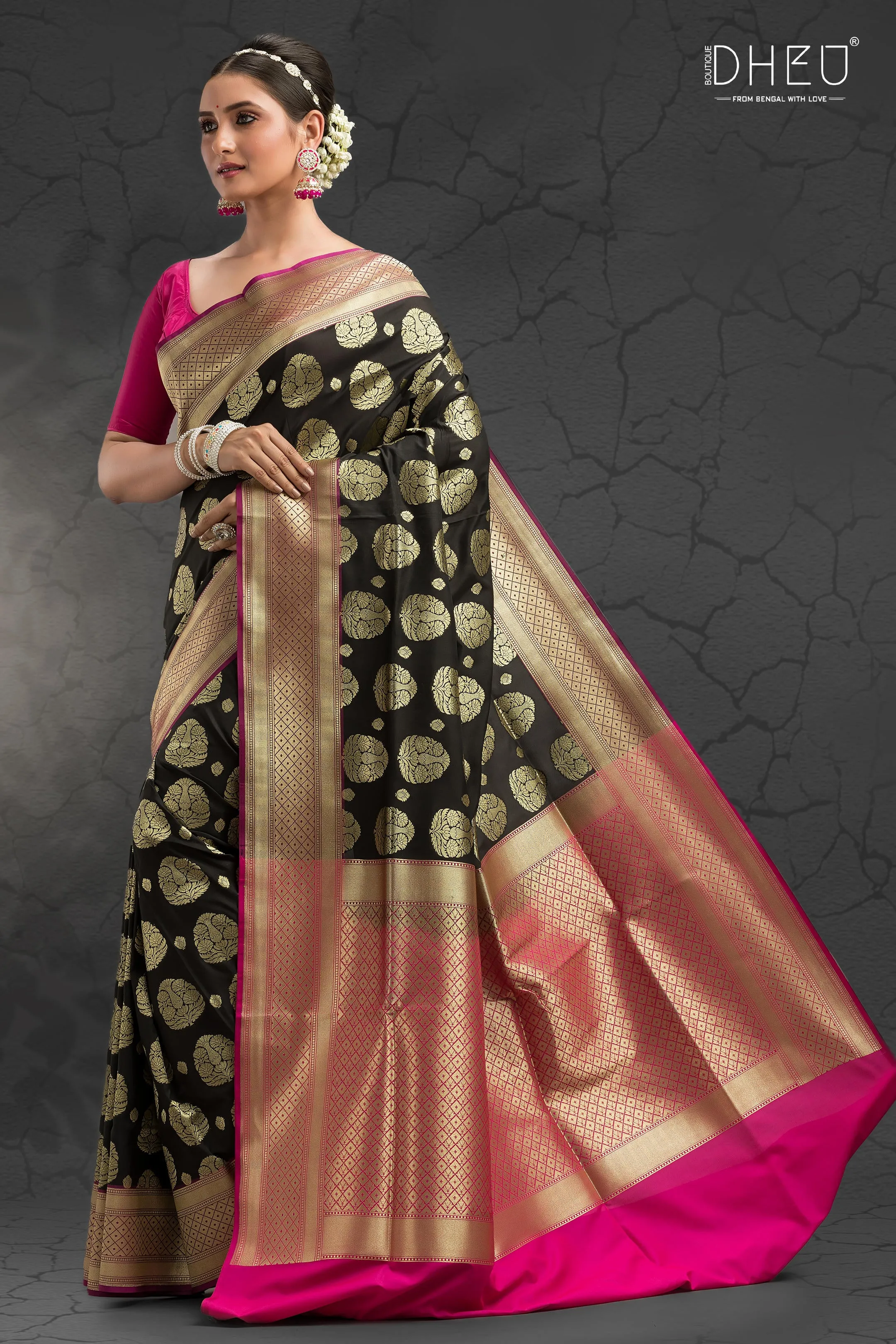 KrishnaKali- Designer Zardausi Benarasi Saree