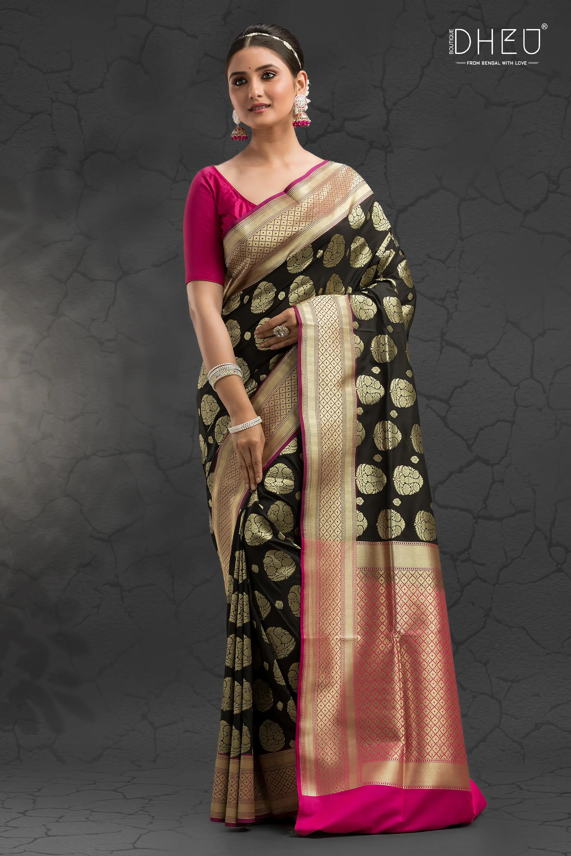 KrishnaKali- Designer Zardausi Benarasi Saree