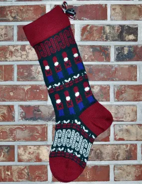 Large Personalized Knit Wool Christmas Stocking - Toy Soldiers