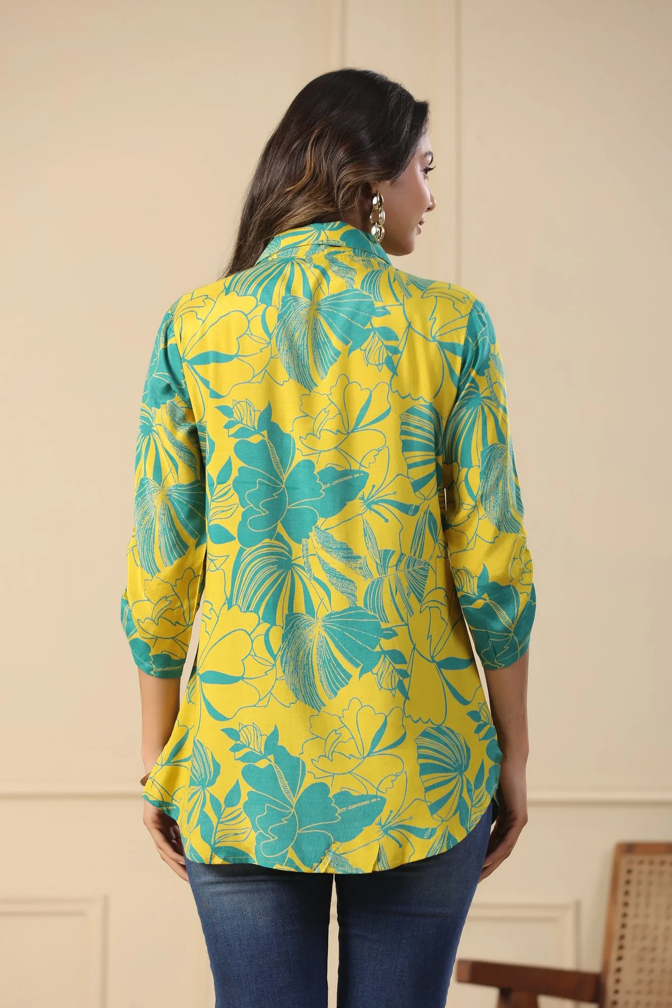 Lemon and Lime Blossom Russian Silk Top