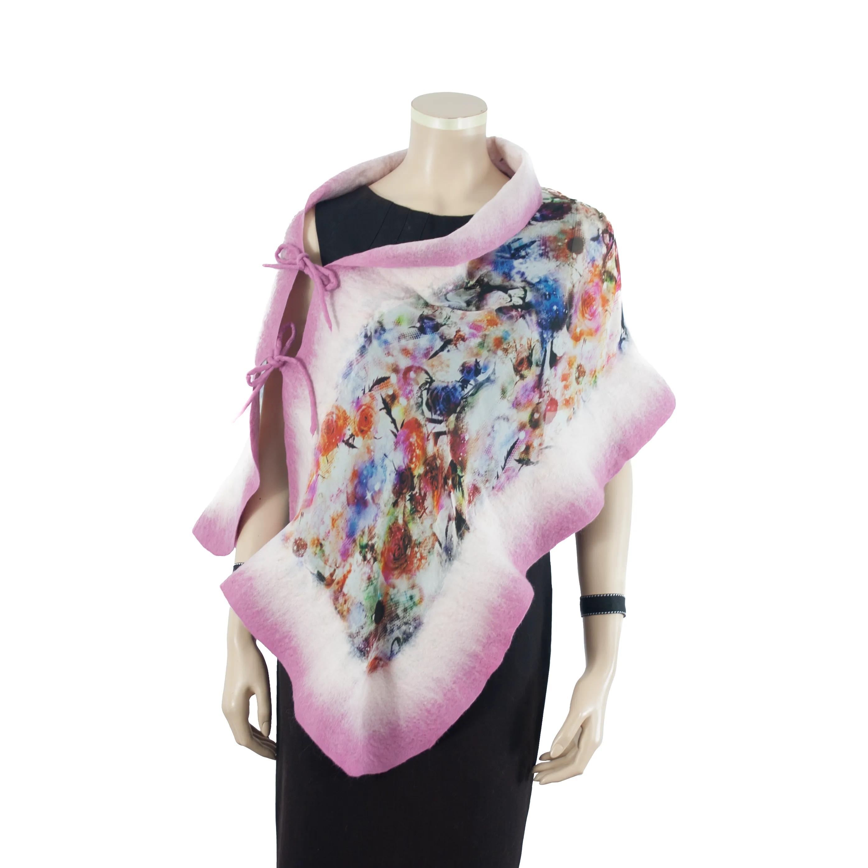 Linked rosewood flowers scarf #148-39