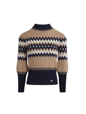 Cozy Biscuit-Colored Maggie Fairisle Jumper for Stylish Warmth