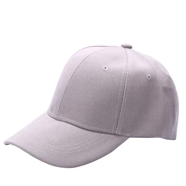 Men Women Plain Baseball Cap Unisex Curved Visor Hat Hip-Hop Adjustable Peaked Hat Visor Caps Solid