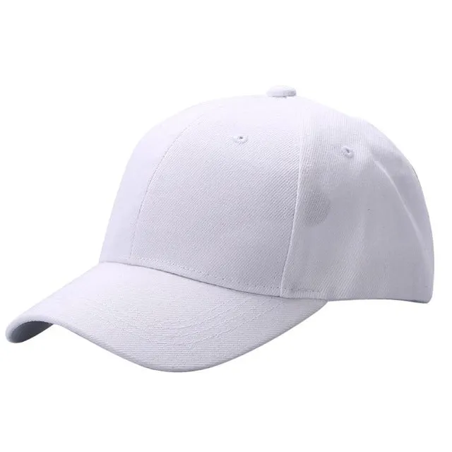 Men Women Plain Baseball Cap Unisex Curved Visor Hat Hip-Hop Adjustable Peaked Hat Visor Caps Solid