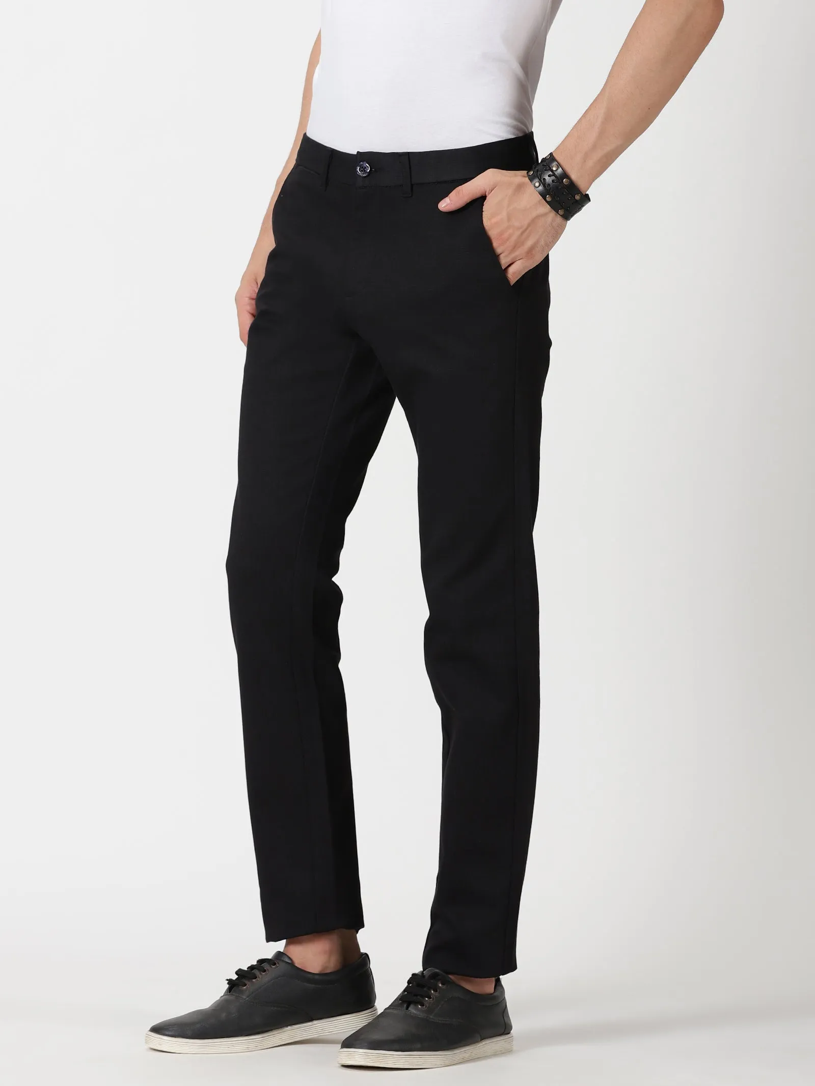 MEN'S BLACK PRINT JASON FIT TROUSER