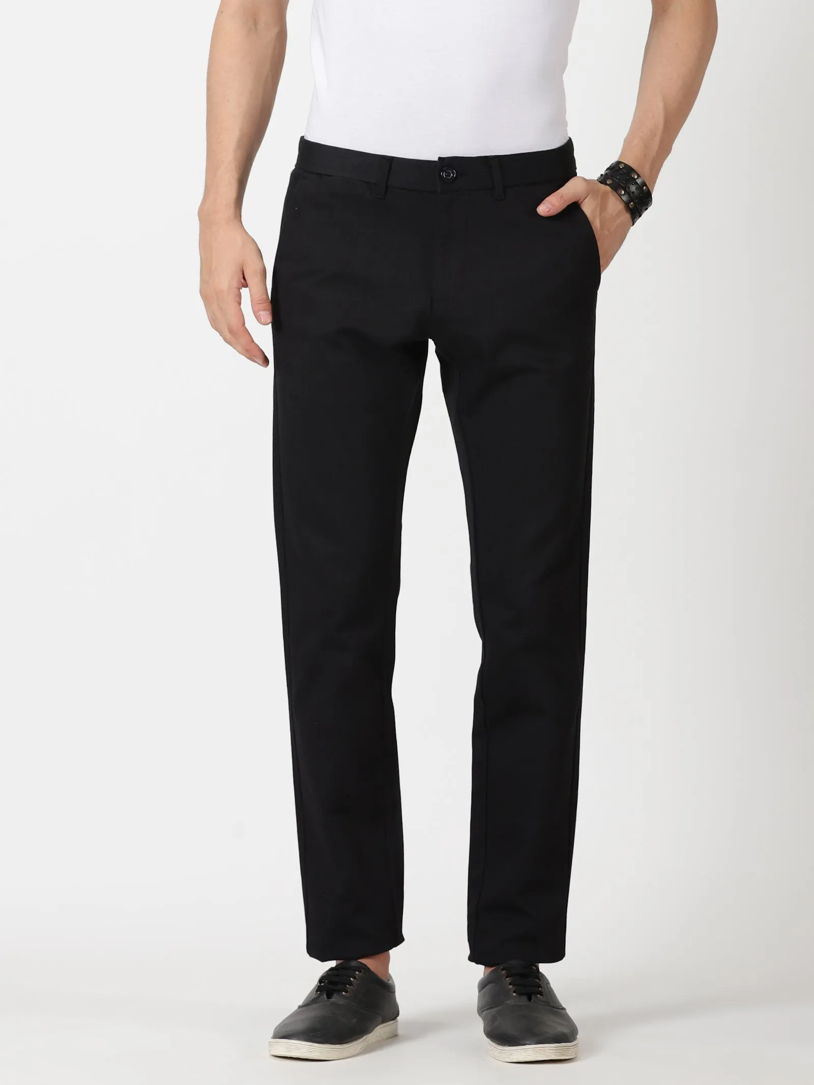 MEN'S BLACK PRINT JASON FIT TROUSER