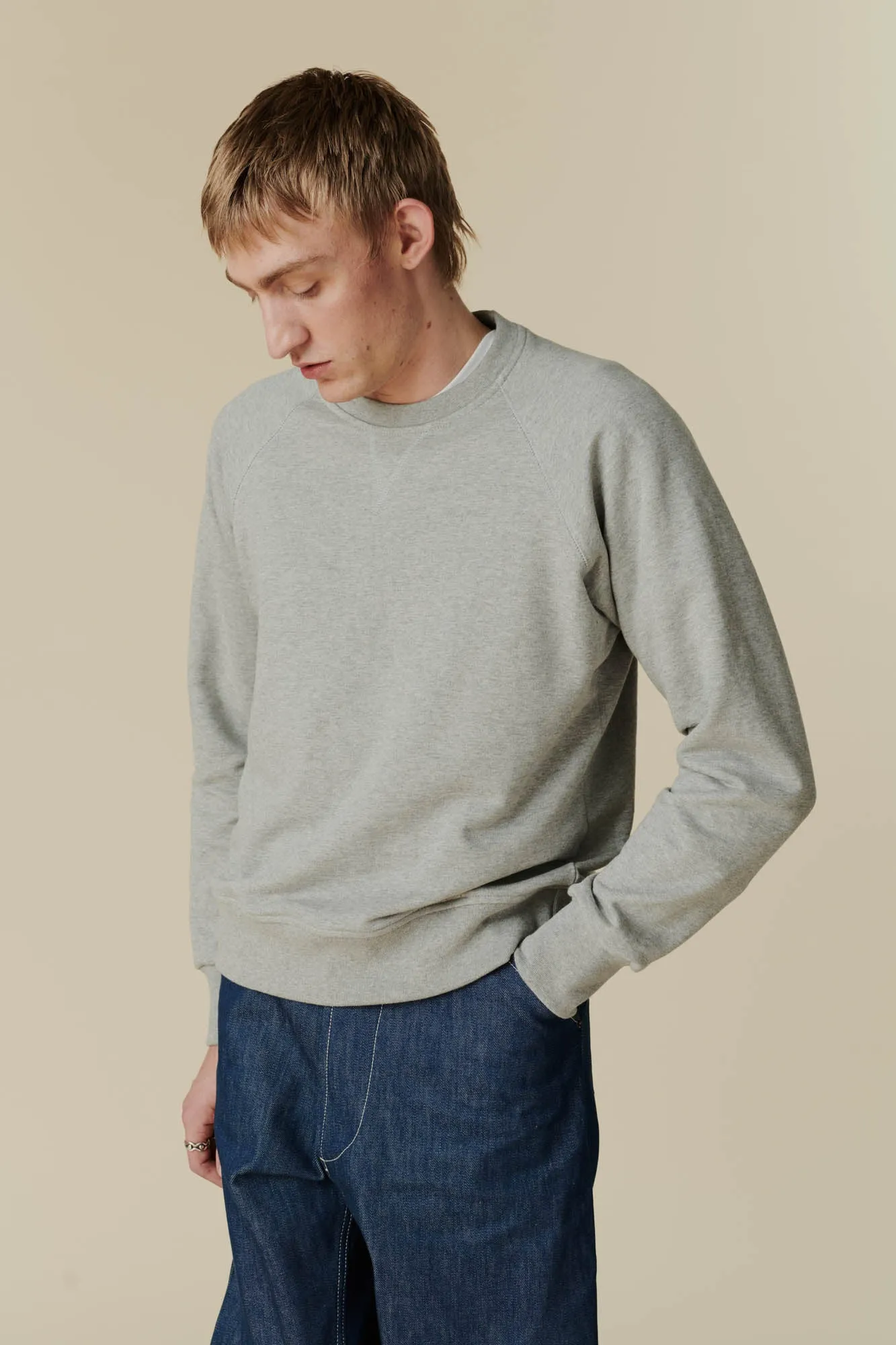 Men's Raglan Sweatshirt - Grey Marl