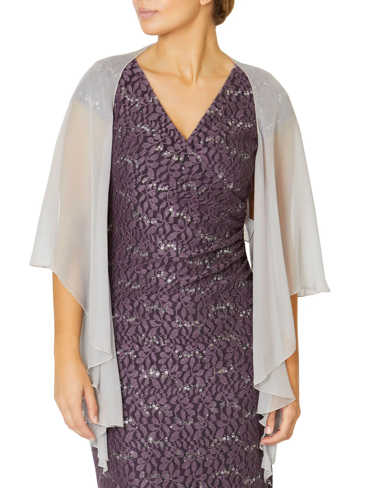 Misty Lilac Silk Shrug