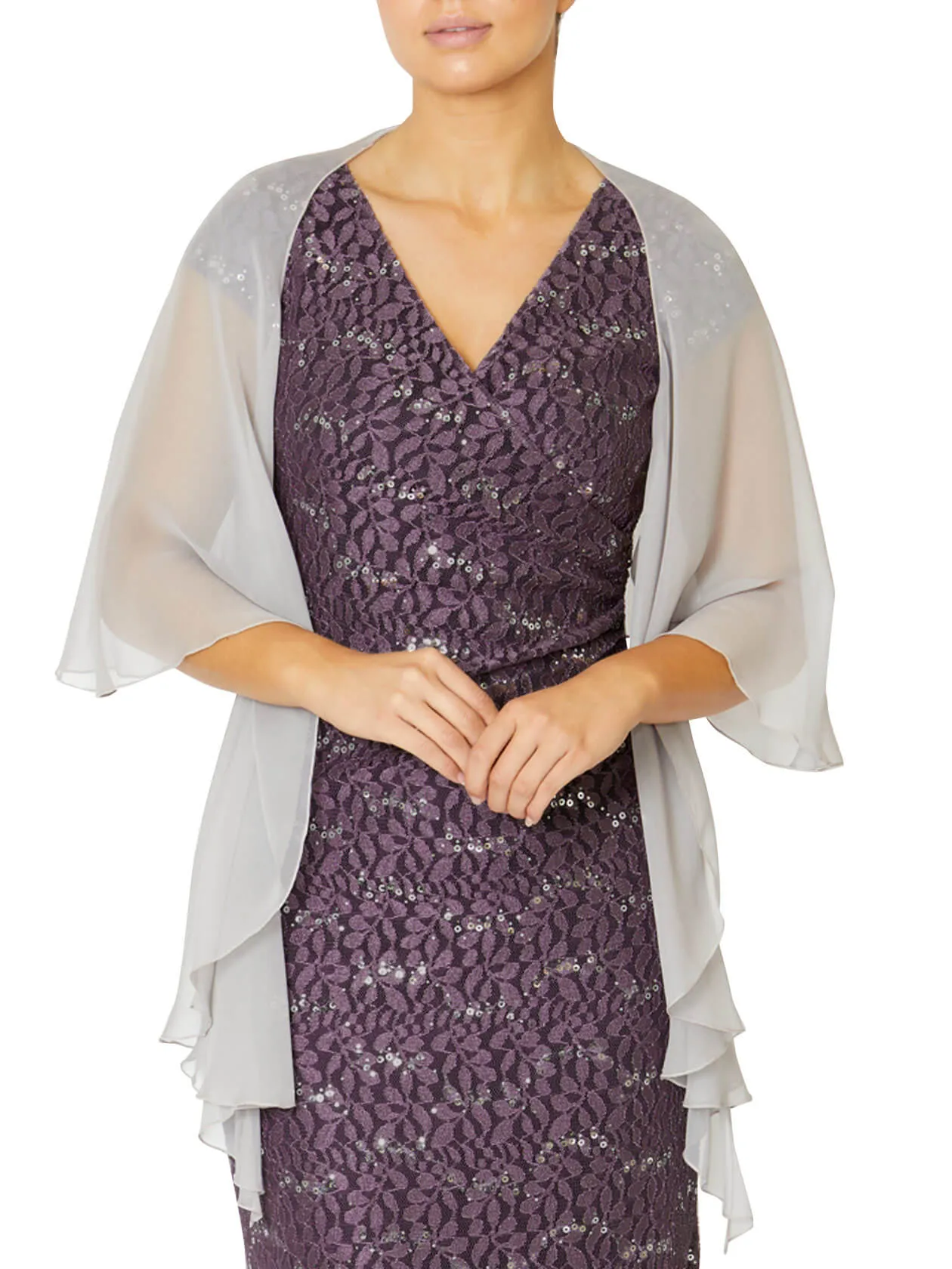 Misty Lilac Silk Shrug