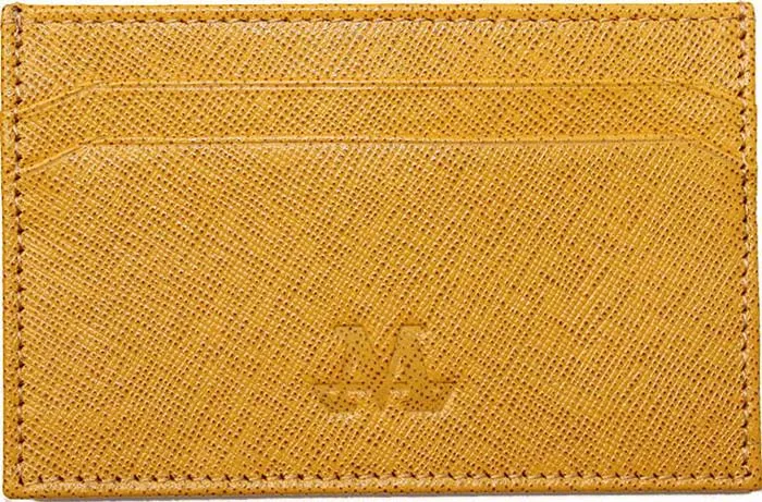 Mustard Yellow leather Card Holder