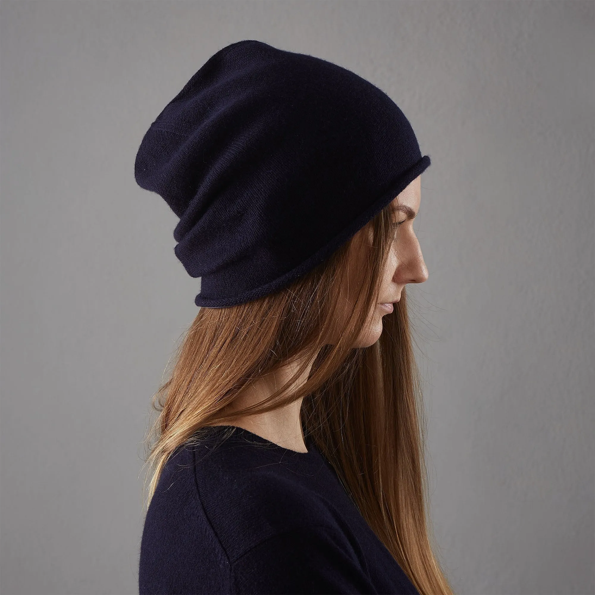 Nora Cashmere Hat [Midnight blue]