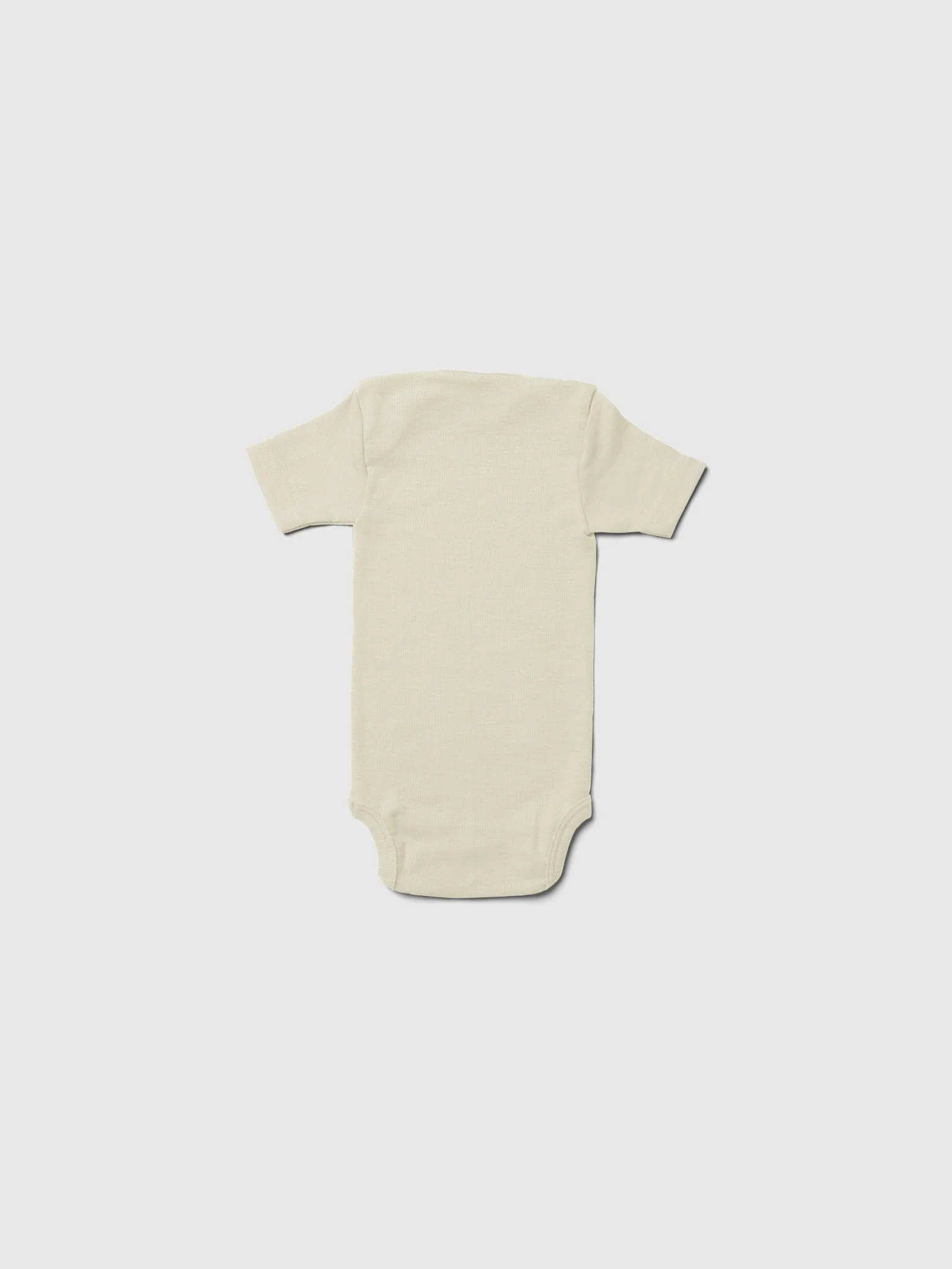 organic merino wool and silk short-sleeved onesie in natural - baby/toddler