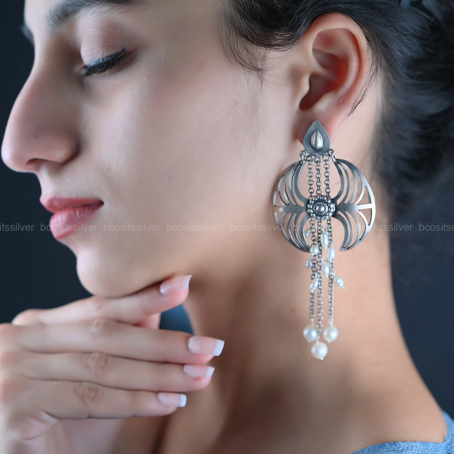 Oxidixed Earring - 2040