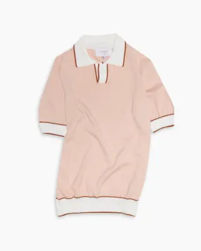 Peach Knitted Cotton Polo