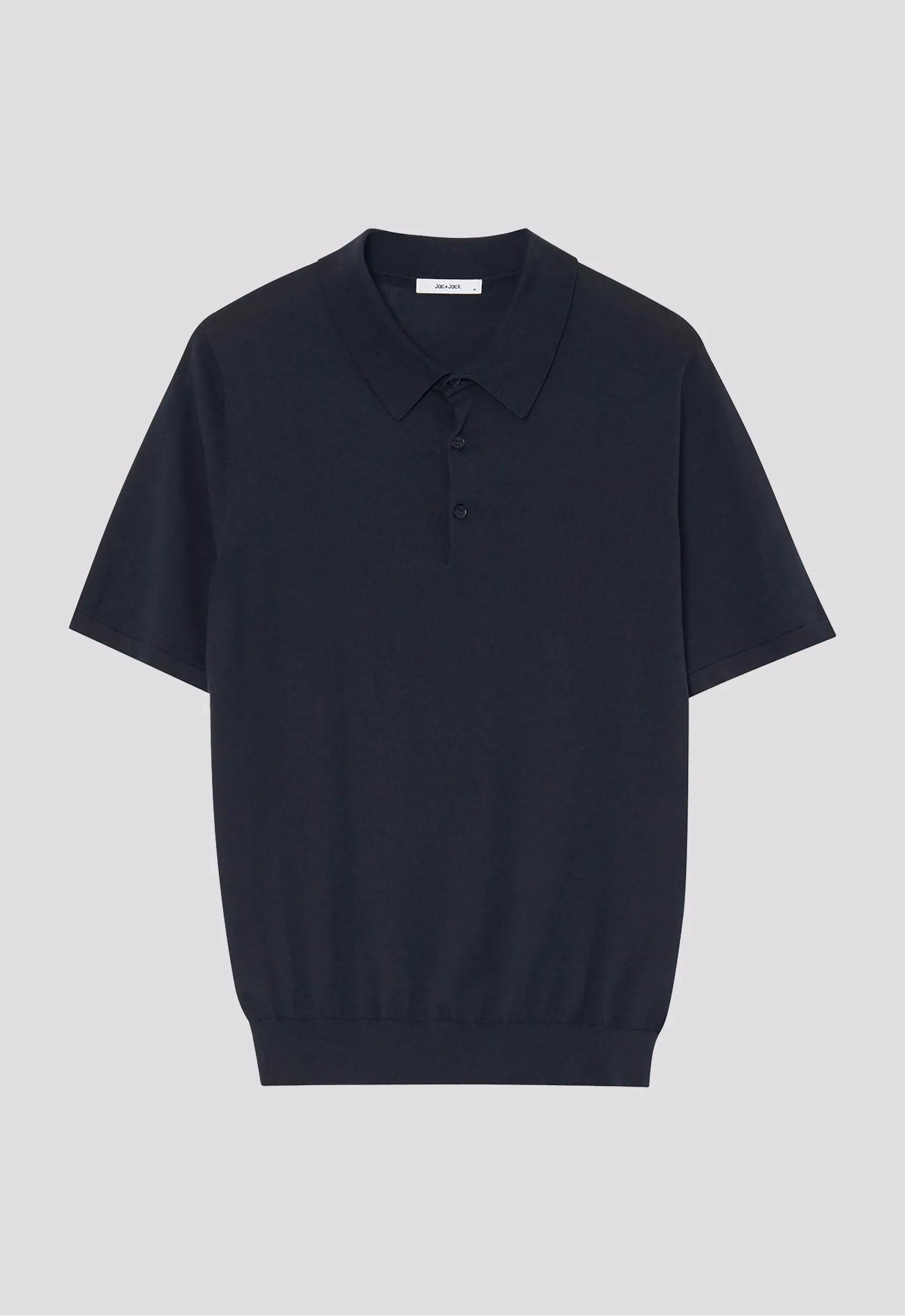 Pointier Knitted Cotton Polo - Darkest Navy