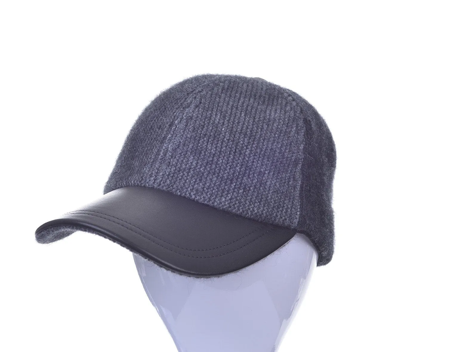 Possum Merino Contrast Leather Peak Hat