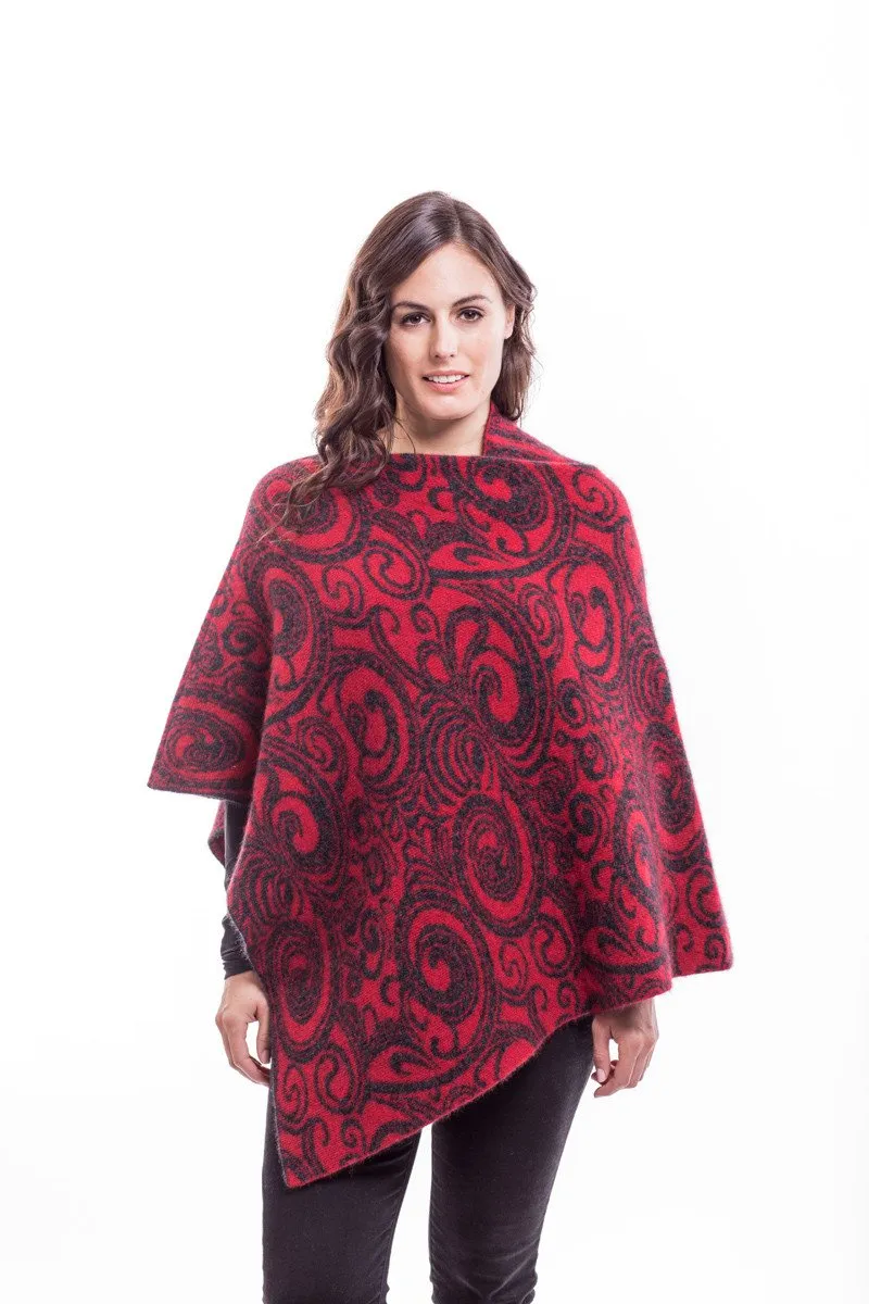 Possum Merino Paisley Poncho