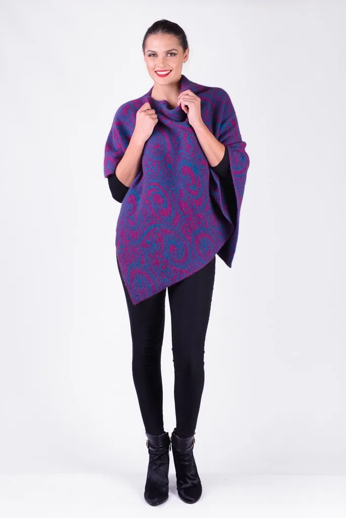 Possum Merino Paisley Poncho