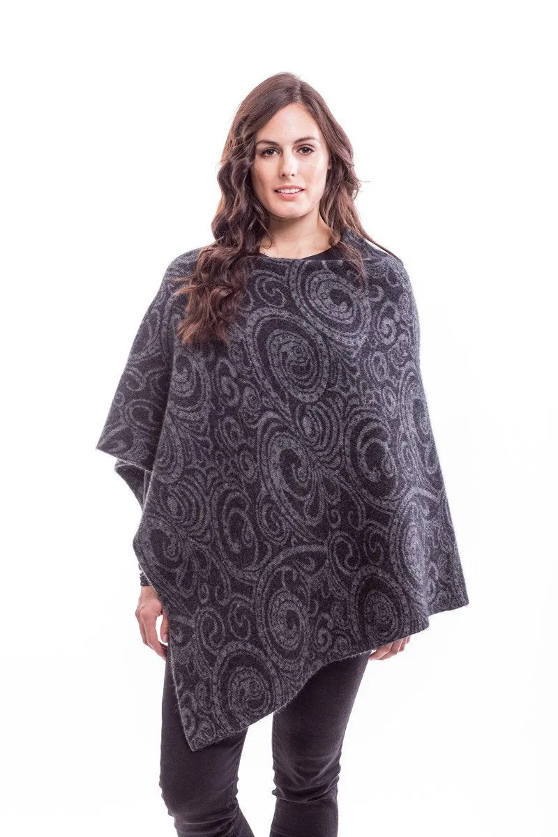 Possum Merino Paisley Poncho