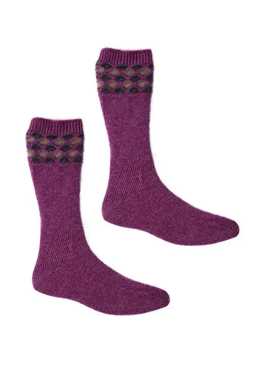 Possum Merino Wave Trim Socks