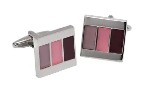 Providence Burgundy Rhodium Plated Cufflinks