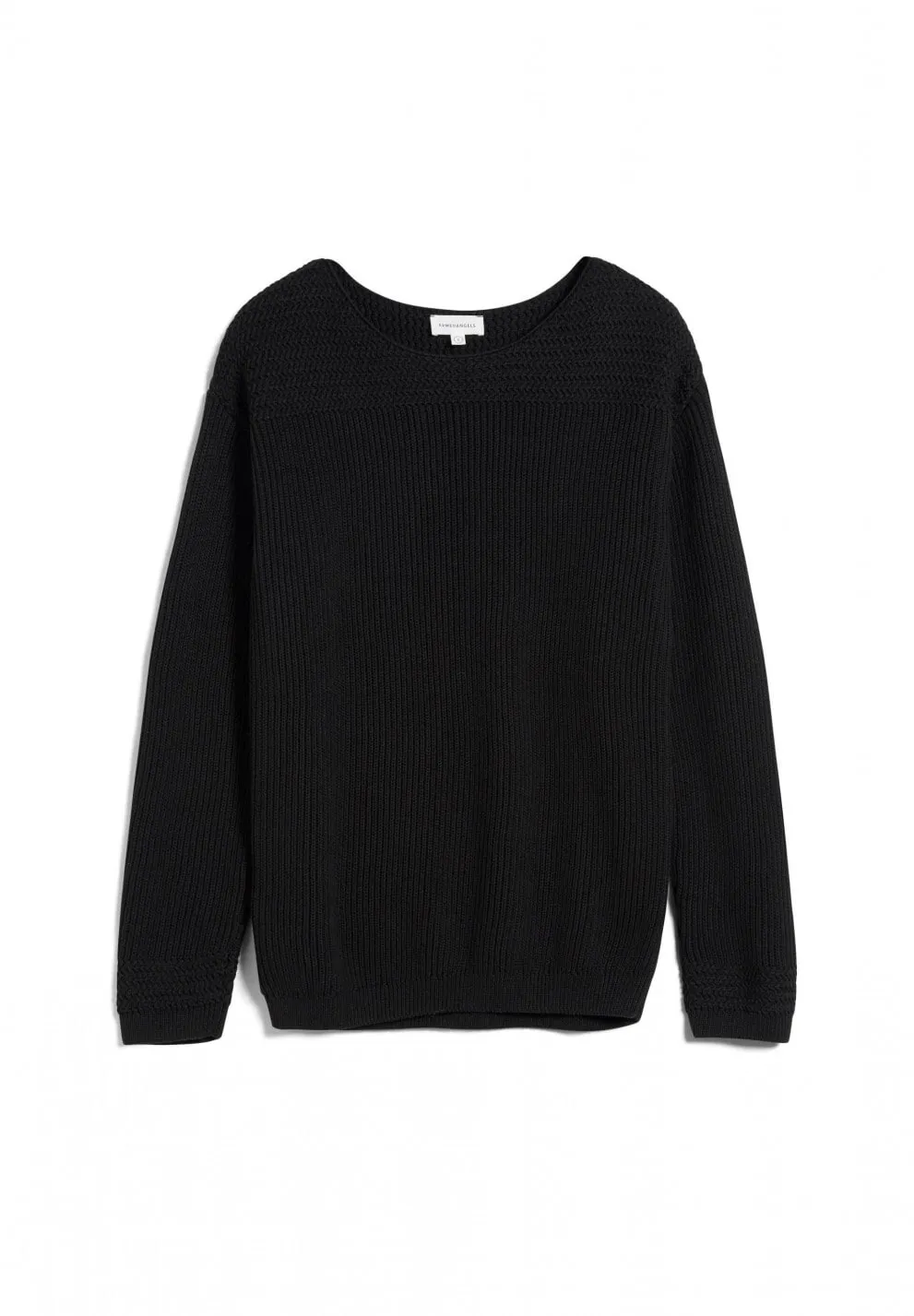 Raachela Black Knitted Sweater in Organic Cotton