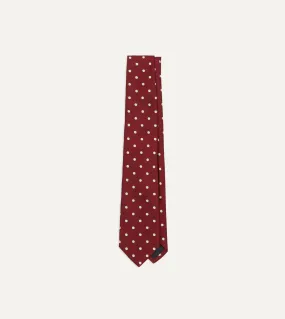 Red Polka Dot Silk Tipped Tie