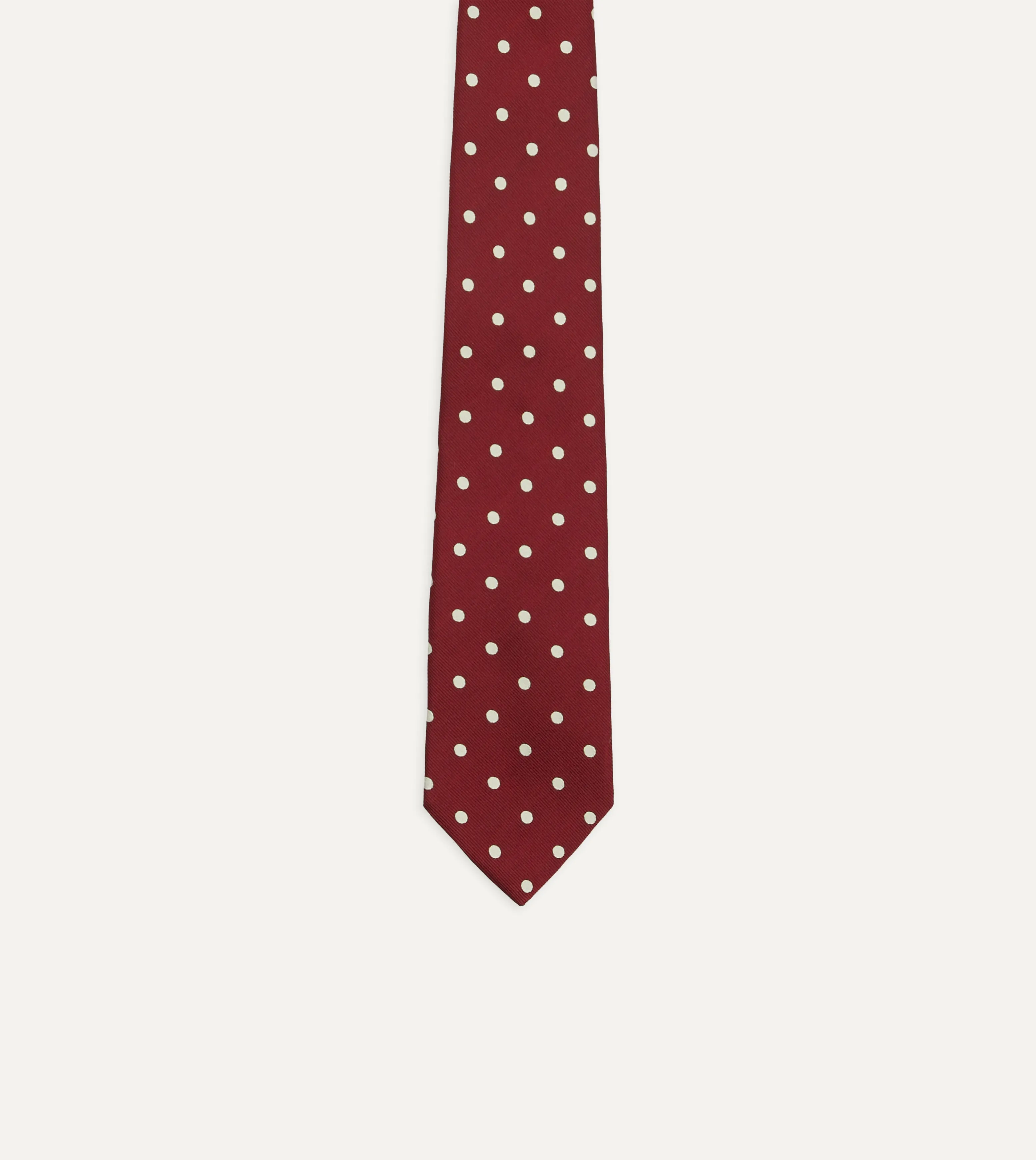 Red Polka Dot Silk Tipped Tie