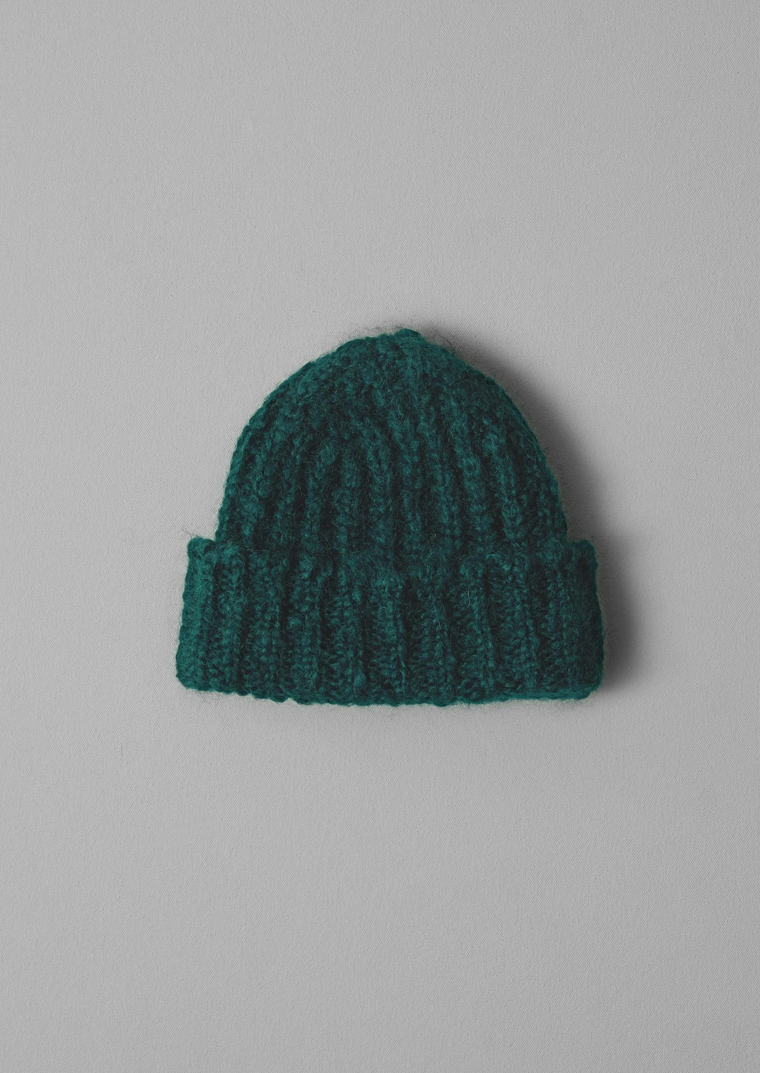 Ribbed Mohair Beanie | Deep Forest