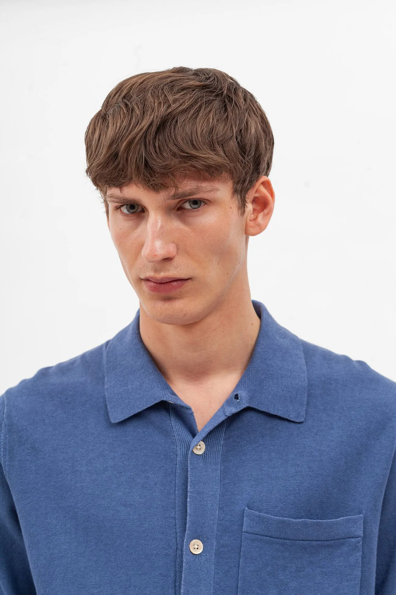 Rollo Cotton Linen SS Shirt - Calcite Blue