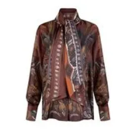 Sabina Savage "Neptune's Riches" Rosso/Mahogany Silk Shirt