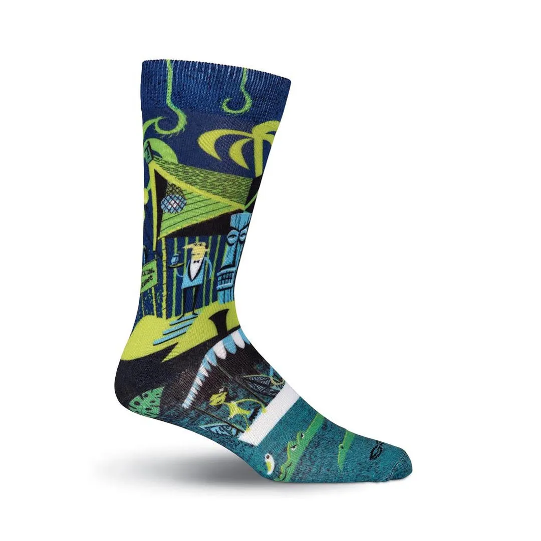 Mens Allover Print Crew Socks - SHAG Tiki Cruise Design