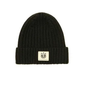 SHIMUCHAN LOGO KNIT HAT IN VINTAGE BLACK