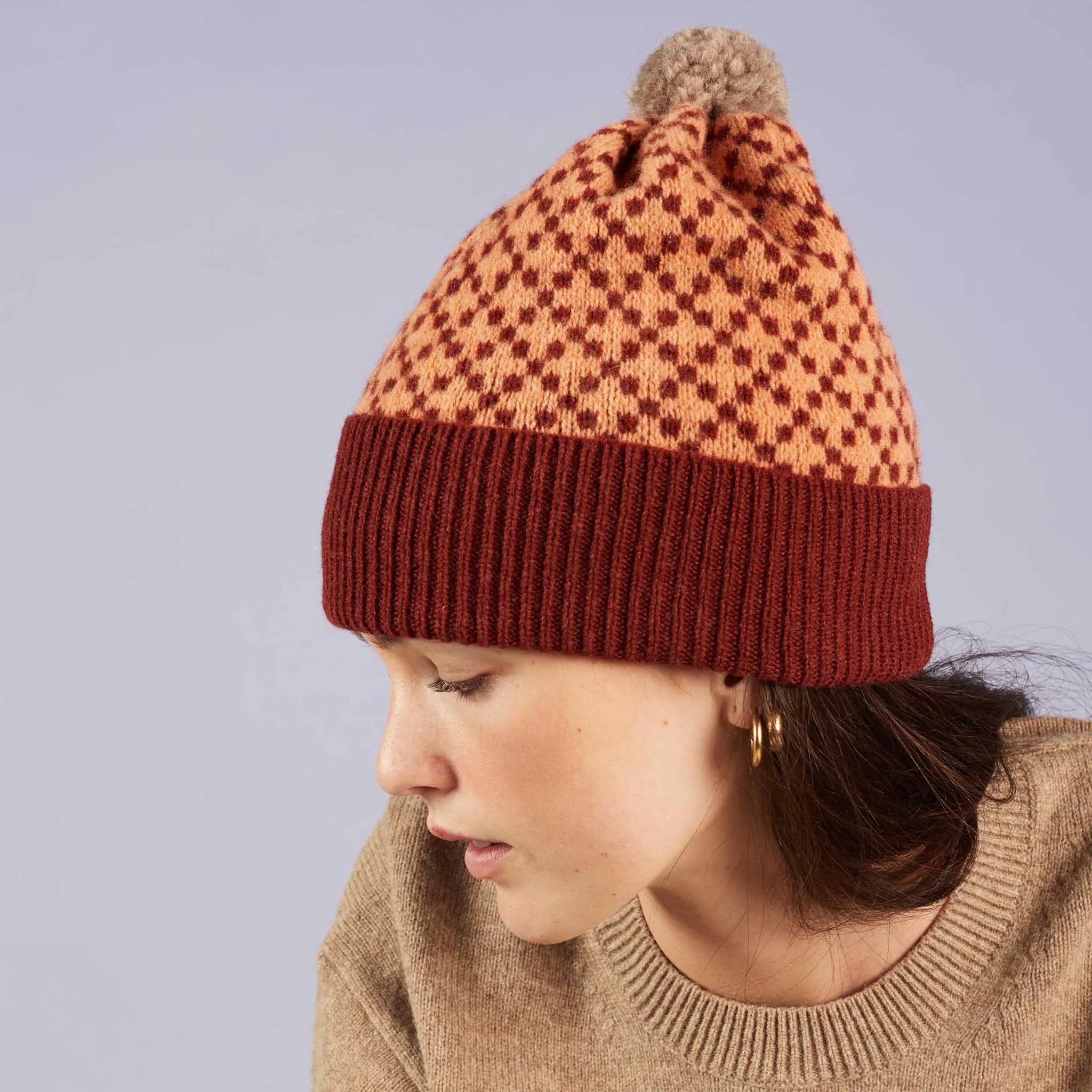 Sienna Cross Lambswool Bobble Hat